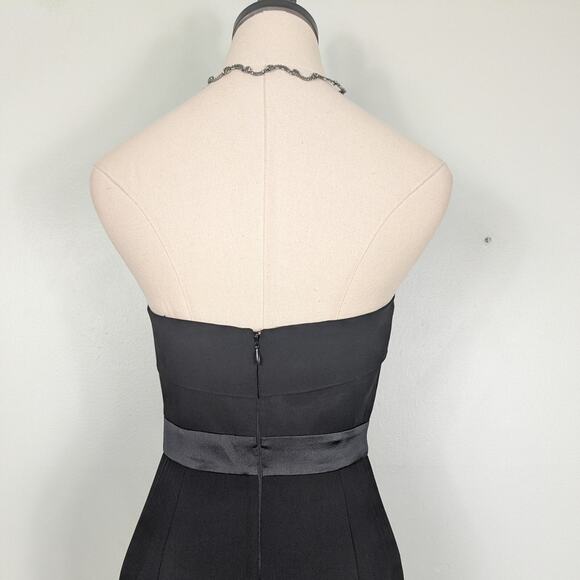 Y2K BCBG Silk Prom Dress Maxi Gown 2 Black Silk Ruffle Glam Grunge Layered Vtg - Picture 5 of 15